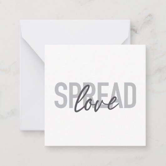 Modern, simple, cool typography of Spread Love Notitiekaartje (Voorkant)