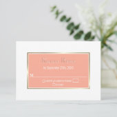 Modern Simple Coral Gold Lijst Wedding RSVP (Staand voorkant)