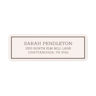 Modern Simple Cream Brown Etiket