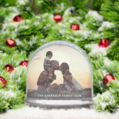 Modern Simple Create Your Own 2 Photo Keepsake Sneeuwbol (Kerstmis)