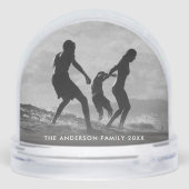 Modern Simple Create Your Own 2 Photo Keepsake Sneeuwbol (Achterkant)
