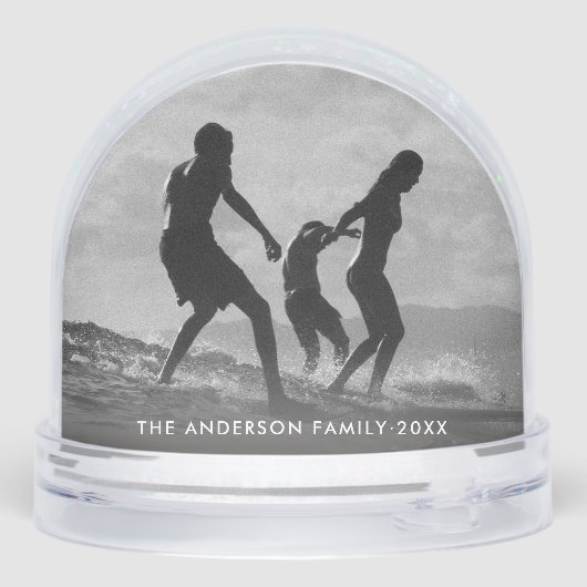Modern Simple Create Your Own 2 Photo Keepsake Sneeuwbol (Achterkant)