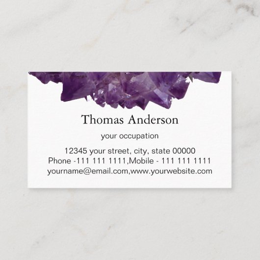 Modern Simple Crystal Gem Trendy Visitekaartje (Achterkant)