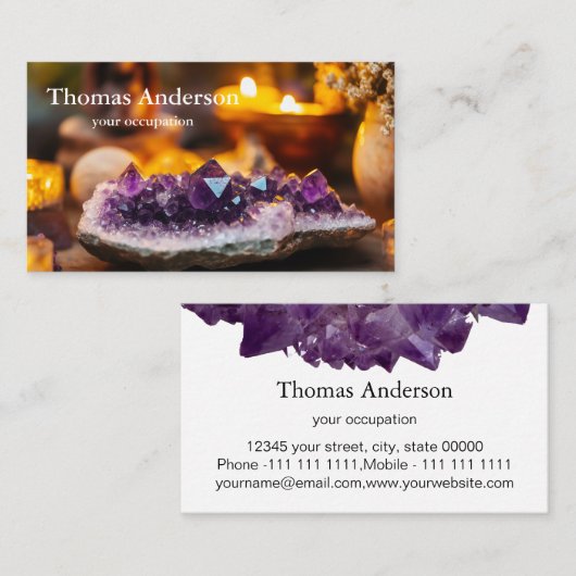 Modern Simple Crystal Gem Trendy Visitekaartje (Voorkant / Achterkant)