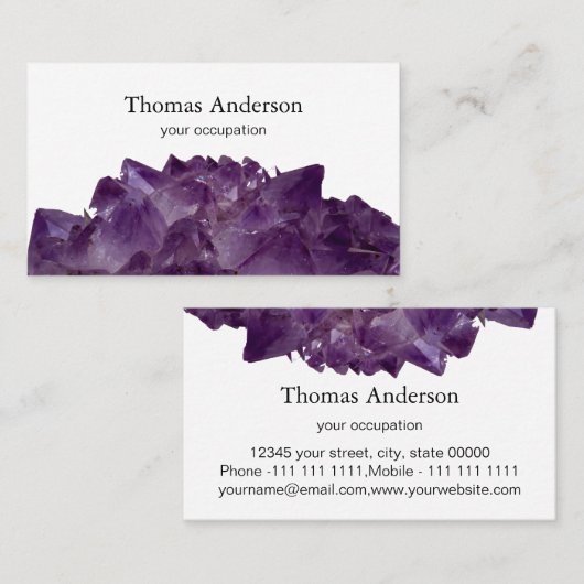 Modern Simple Crystal Gem Trendy Visitekaartje (Voorkant / Achterkant)