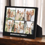 Modern Simple Custom 6 Photo Collage Fotoplaat<br><div class="desc">The Modern Simple Custom 6 Photo Collage Plaque is a beautifully designed keepsake that showcases six cherished photos in a clean, modern layout. Ideal for celebrating special memories, this plaque allows for easy personalization with custom text or family names, making it a versatile gift for any occasion. Crafted from durable...</div>