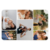 Modern Simple Custom 6 Photo Collage Magnet Magneet (Horizontaal)