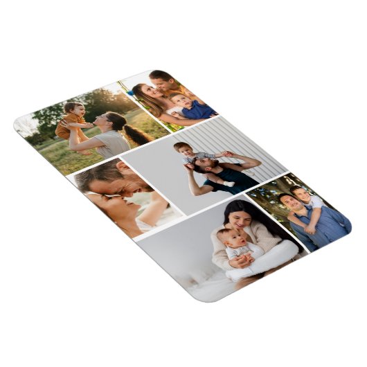 Modern Simple Custom 6 Photo Collage Magnet Magneet (Rechterzijde)