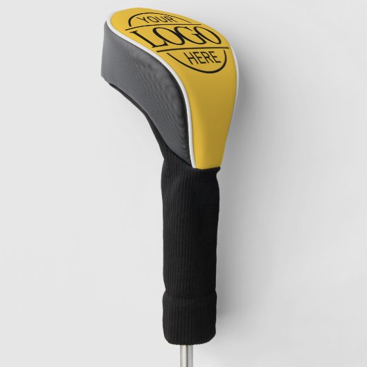 Modern Simple Custom Business Logo Yellow Branded Golfheadcover (Schuin)