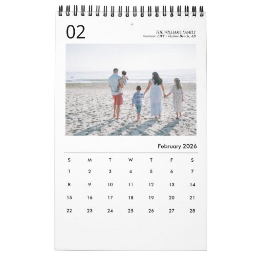 Modern Simple Custom Family Photo 2023 Calendar Kalender (Feb 2026)