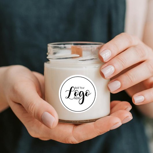 Modern Simple Custom Logo Scented Candle | Profess Ronde Sticker