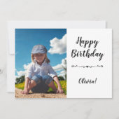 Modern Simple Custom Photo Birthday Greeting Card Kaart (Voorkant)