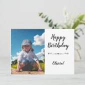 Modern Simple Custom Photo Birthday Greeting Card Kaart (Staand voorkant)