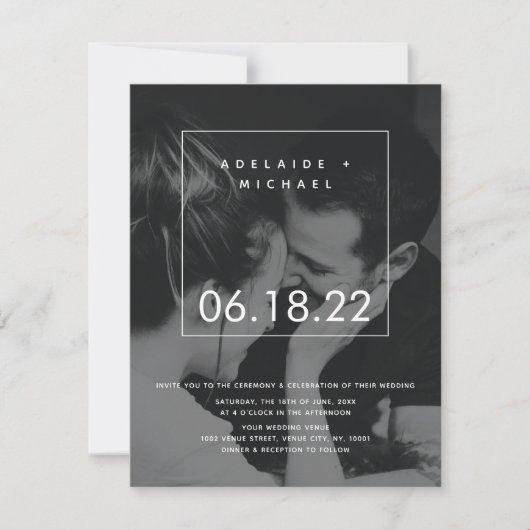 Modern Simple Custom Photo Wedding Invitation (Voorkant)