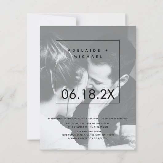 Modern Simple Custom Photo Wedding Invitation (Voorkant)