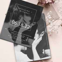 Modern Simple Custom Photo Wedding Invitation