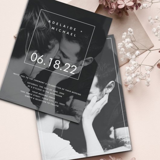 Modern Simple Custom Photo Wedding Invitation