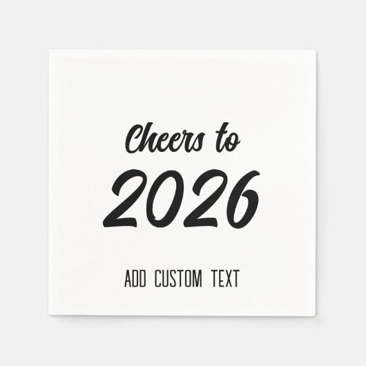 Modern Simple Custom Script 2026 New Years Party Servet (Voorkant)
