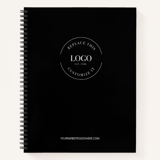 Modern Simple Custom wit Logo website Branded Notitieboek (Voorkant)