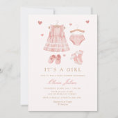 Modern Simple Cute Boho Clothes Girl Baby shower I Kaart (Voorkant)
