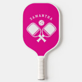 Modern Simple Cute Stylish Trendy Hot Pink Pickleball Paddle (Voorkant)