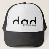 Modern Simple Dad Shirt with Kids Children Names Trucker Pet (Voorkant)