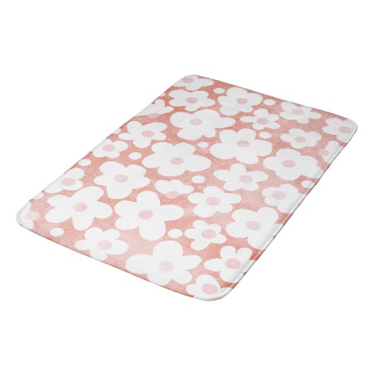 Modern Simple Daisies Pastel Pink Terracotta Badmat (Gekanteld)