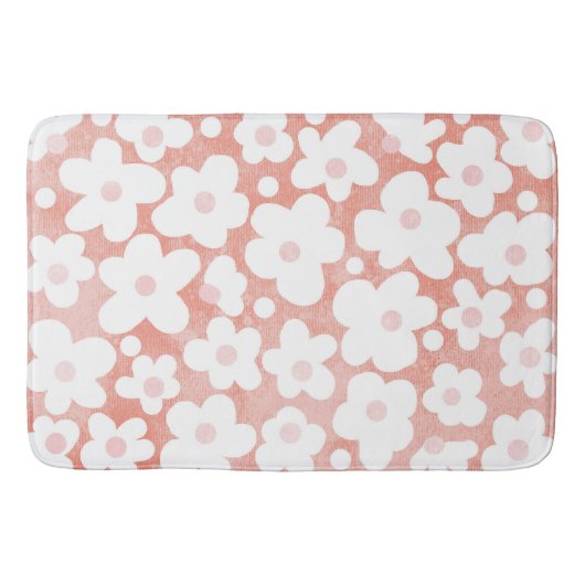 Modern Simple Daisies Pastel Pink Terracotta Badmat (Voorkant)