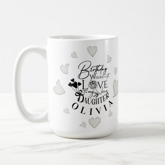 Modern Simple Daughter Birthday Design Koffiemok (Links)