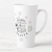 Modern Simple Daughter Birthday Design Latte Mok (Rechts)