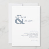 Modern Simple Dusty Blue Borderred Wedding Kaart (Voorkant)