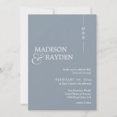 Modern Simple Dusty Blue Monogram Photo Weddenscha Kaart (Voorkant)