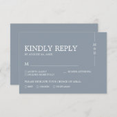 Modern Simple Dusty Blue Monogram Weddenschap RSVP Kaartje (Voorkant / Achterkant)