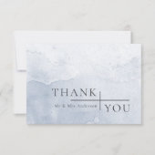 Modern Simple Dusty Blue Waterverf Wedding Bedankkaart (Voorkant)