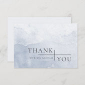 Modern Simple Dusty Blue Waterverf Wedding Bedankkaart (Voorkant / Achterkant)