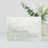 Modern Simple Dusty Sage Waterverf Wedding Bedankkaart (Staand voorkant)