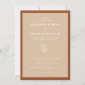 Modern Simple Earth Tones Terracotta Wedding Kaart (Voorkant)