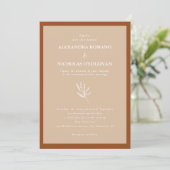 Modern Simple Earth Tones Terracotta Wedding Kaart (Staand voorkant)