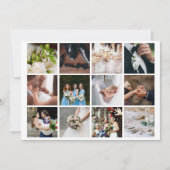Modern Simple Elegant 12 Photo Collage Wedding Bedankkaart (Voorkant)