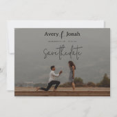 Modern Simple Elegant 4 Photo Wedding Save The Date (Voorkant)