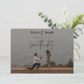 Modern Simple Elegant 4 Photo Wedding Save The Date (Staand voorkant)