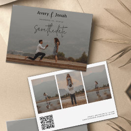 Modern Simple Elegant 4 Photo Wedding Save The Date