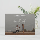 Modern Simple Elegant 4 Photo Wedding Save The Date (Staand voorkant)