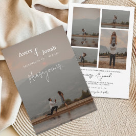 Modern Simple Elegant 5 Photo Wedding Kaart