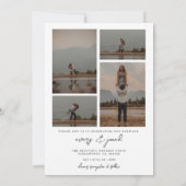 Modern Simple Elegant 5 Photo Wedding Kaart (Achterkant)