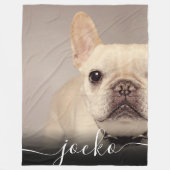 Modern Simple Elegant Chic Pet Photo Text Fleece Deken (Voorkant)