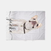 Modern Simple Elegant Chic Pet Photo Text Fleece Deken (Voorkant (Horizontaal))