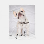 Modern Simple Elegant Chic Pet Photo Text Fleece Deken (Voorkant)