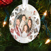 Modern Simple Elegant Chic Photo Glass Silver Snow Ornament