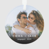 Modern Simple Elegant Engagement Photo Keepsake Ornament (achterkant)